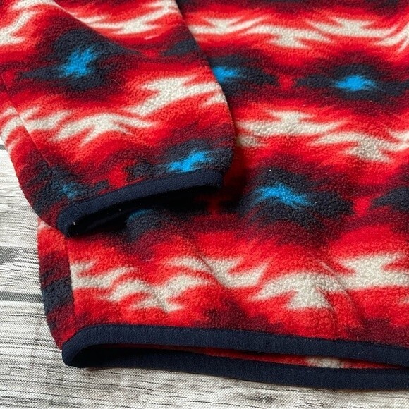 Patagonia Synchilla Quarter Snap-T Wild Desert Red Aztec Fleece XS Extra Small - Picture 5 of 11